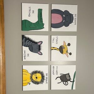 Animal Canvas Wall Art Set